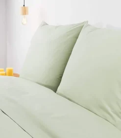 Set van 2 witte katoenen tergal-kussenslopen