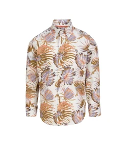 Shirt met lange mouwen met bladeren afdrukken