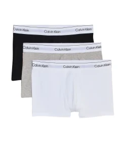 short 3 pack icon cotton stretch trunks grey heather / white / black