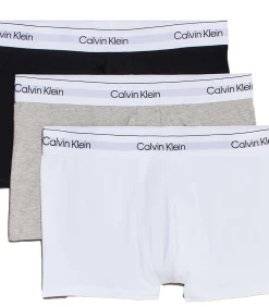 short 3 pack icon cotton stretch trunks grey heather / white / black