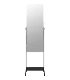 Sieradenkast met spiegel vrijstaand 42x38x152 cm zwart