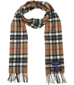 Sjaal Ruit Merino Wol Beige