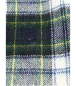 Sjaal Ruit Merino Wol Navy Multicolour