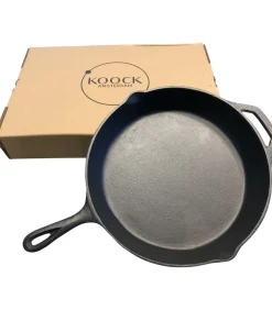 Skillet gietijzer - 30 cm - koekenpan - PFAS vrij - geschikt voor alle warmtebronnen incl. BBQ en inductie