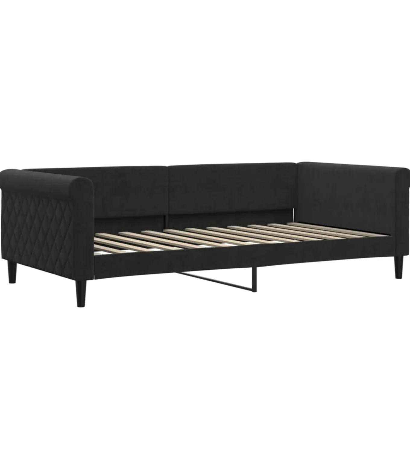 Slaapbank 100x200 cm fluweel zwart