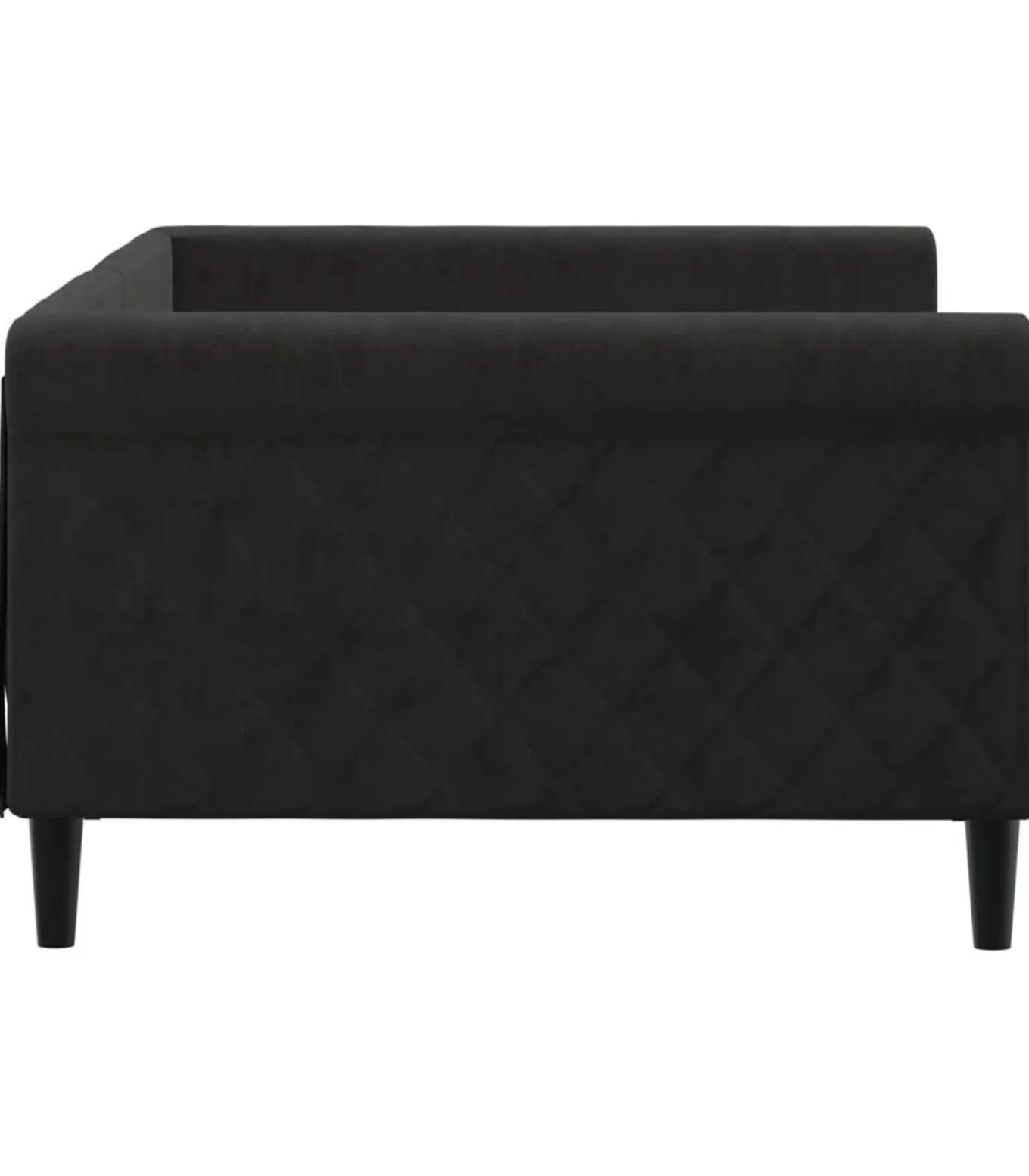 Slaapbank 100x200 cm fluweel zwart