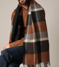 SLALOM - Herensjaal met geometrisch jacquardpatroon