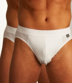 slip 2 pack authentic 4-1 rib rio briefs white