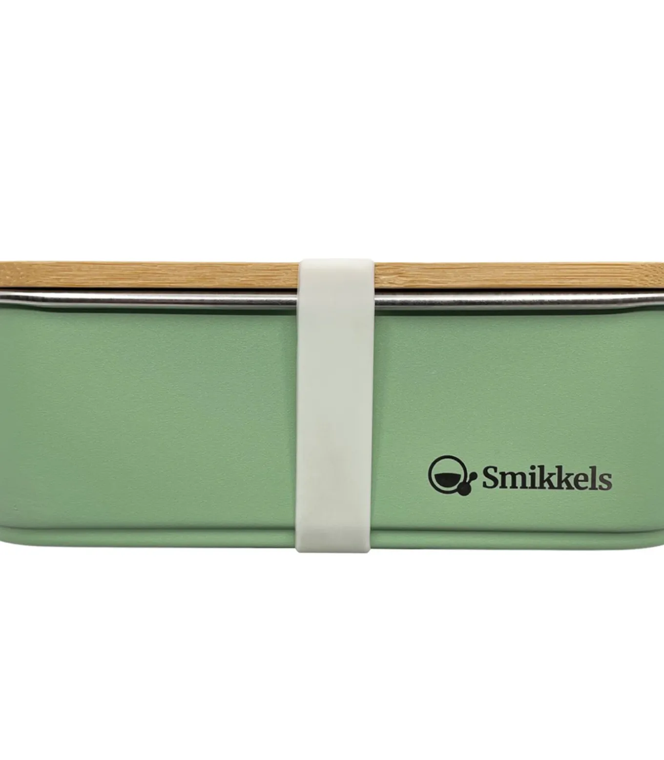 Smikkels lunchbox RVS met bamboe deksel groen 900ml - duurzame broodtrommel