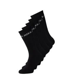 sokken 5 paar jacbasic logo tennis sock black