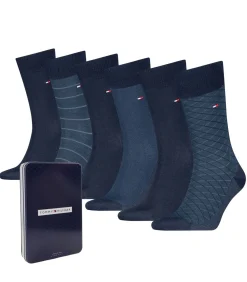 sokken 6 paar tin giftbox birdey sock navy