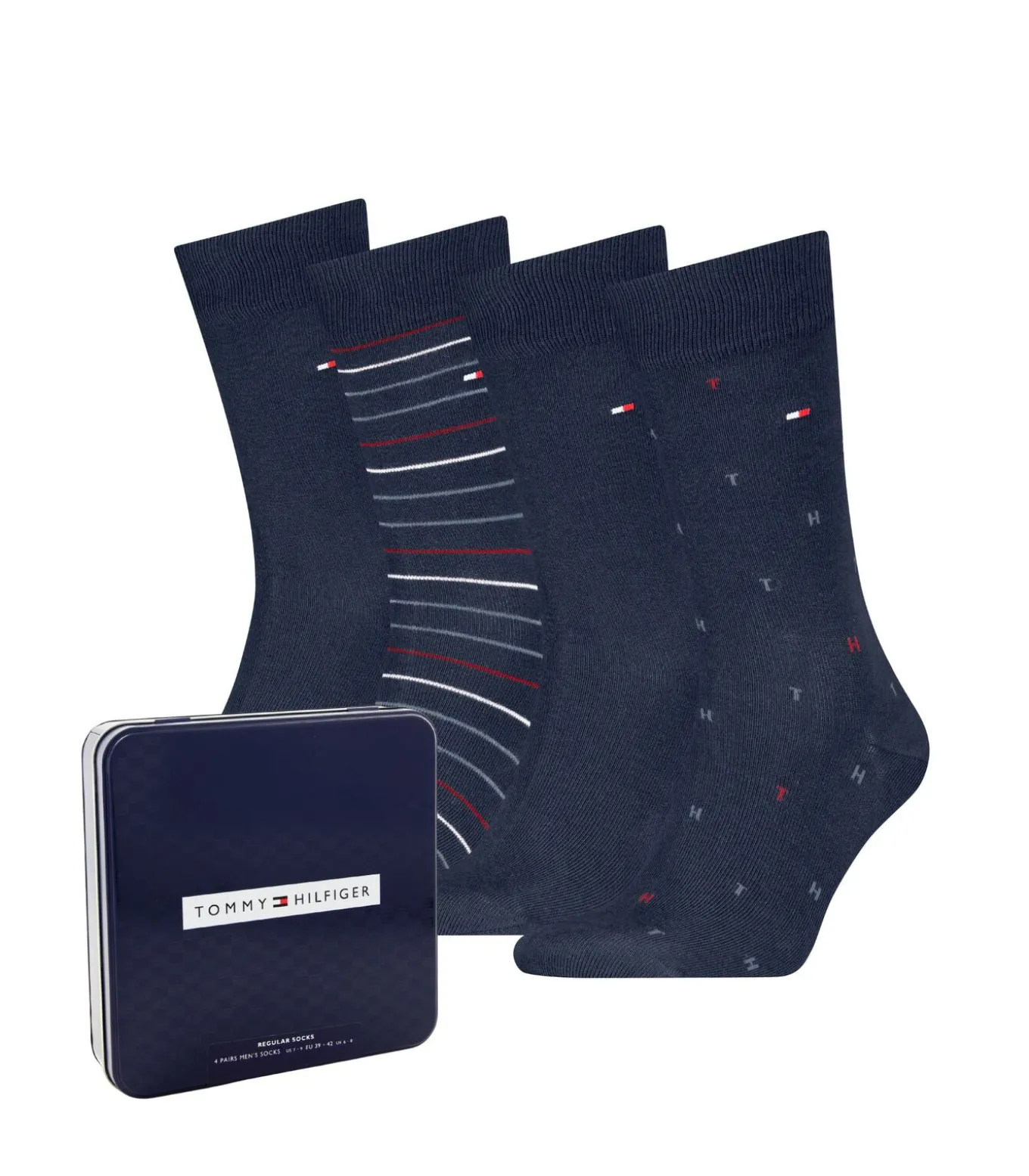 sokken 4 paar tin giftbox sock navy