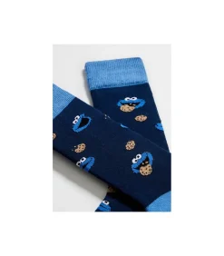 sokken Sesamstraat Cookie Monster blauw