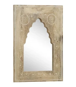 Spiegel handgeschilderd 40x55 cm massief mangohout