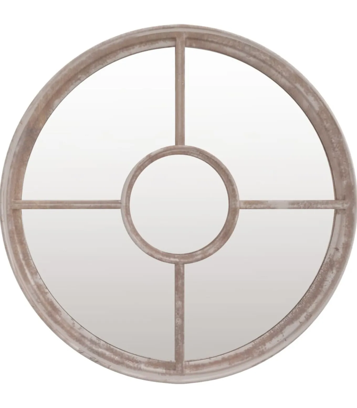 Spiegel rond 40x4 cm ijzer zandkleurig