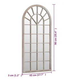 Spiegel 90x45 cm ijzer zandkleurig
