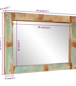 Spiegel 70x50 cm massief gerecycled hout en glas
