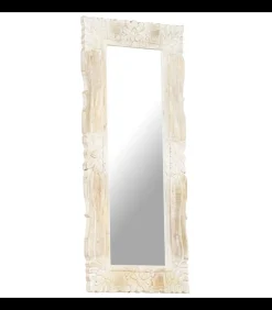 Spiegel 110x50 cm massief mangohout wit