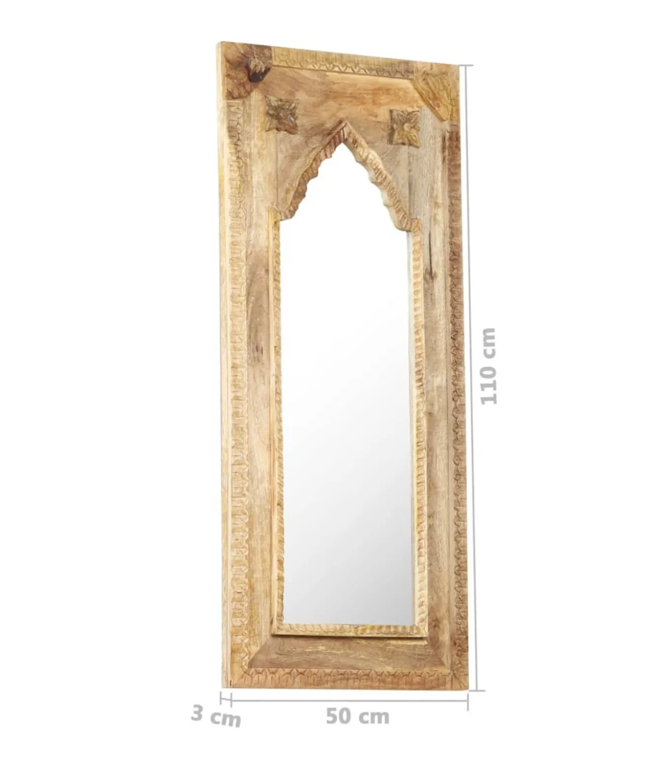 Spiegel 50x3x110 cm massief mangohout