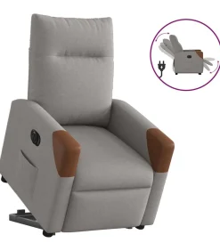 Sta-op-stoel elektrisch verstelbaar stof taupe