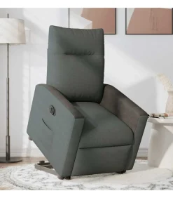 Sta-op-stoel elektrisch verstelbaar stof donkergrijs