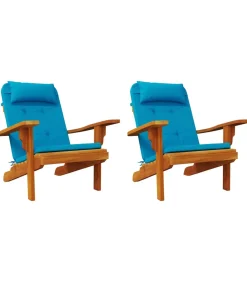 Stoelkussens 2 st Adirondack oxford stof lichtblauw