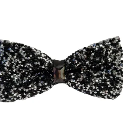 Strik blingbling zwart zilver