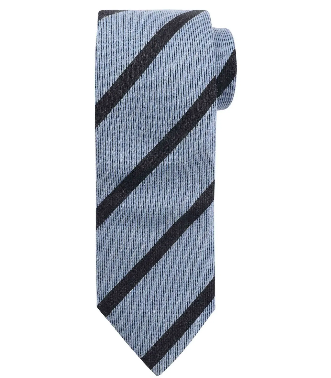 Stropdas Wol Blend Strepen Lichtblauw