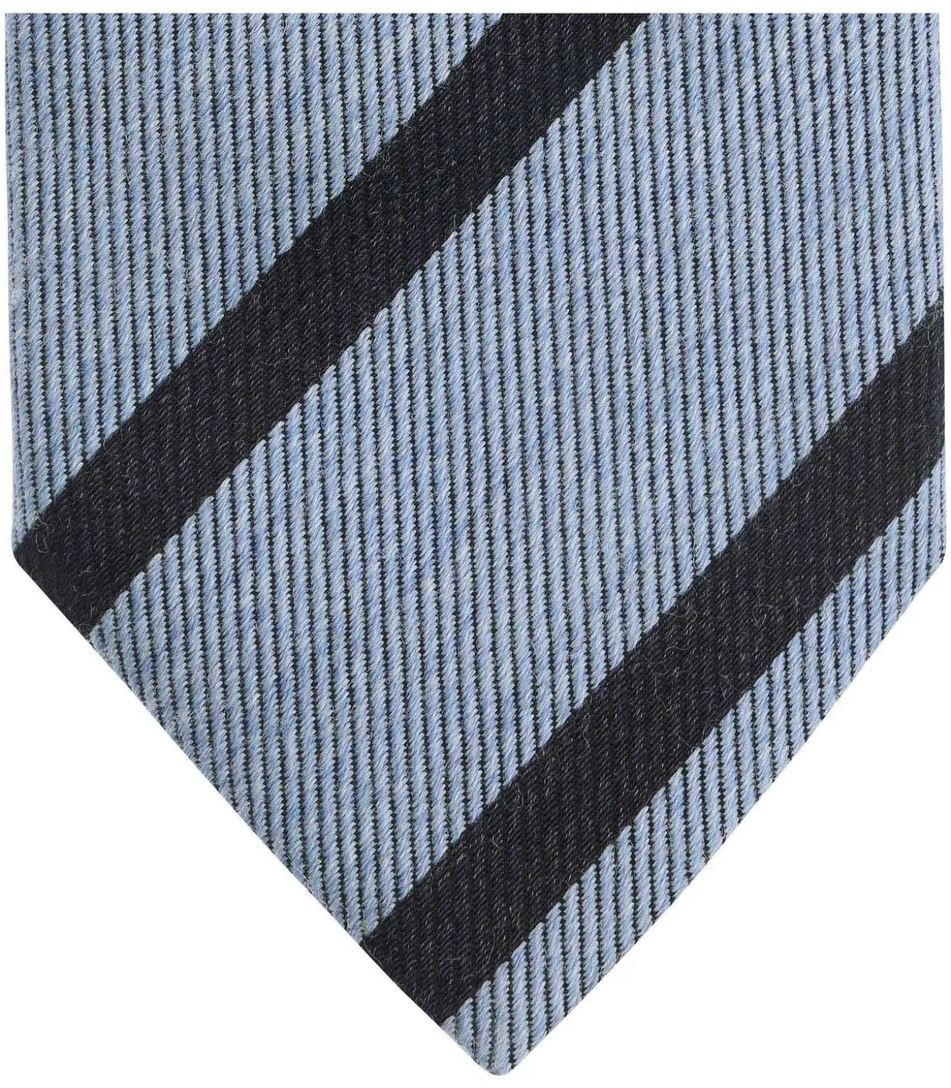 Stropdas Wol Blend Strepen Lichtblauw