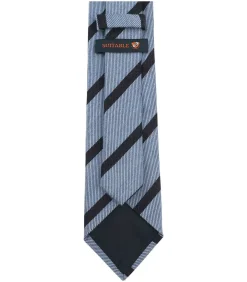 Stropdas Wol Blend Strepen Lichtblauw