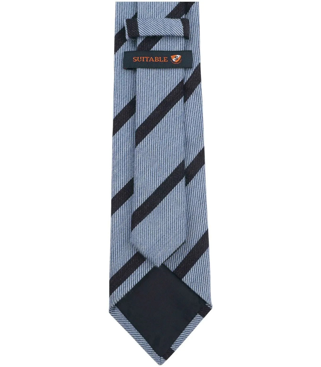 Stropdas Wol Blend Strepen Lichtblauw