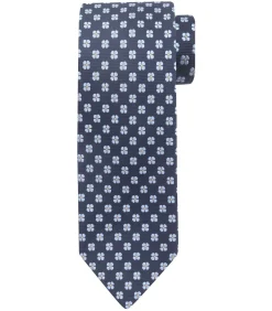 Stropdas Zijde Bloem Navy