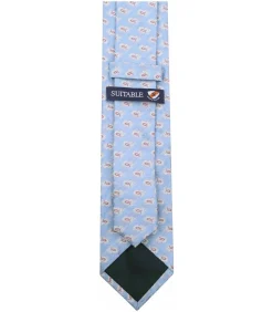 Stropdas Zijde Paisley Licht Blauw