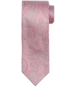 Stropdas Zijde Paisley Roze