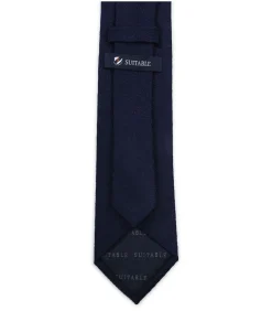 Stropdas Zijde Rough Oxford Navy