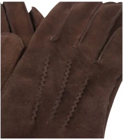 Suede Handschoen Donkerbruin
