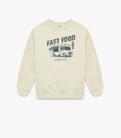 Sweatshirt Ronde Hals Bedrukt Lange Mouwen Katoen Kind