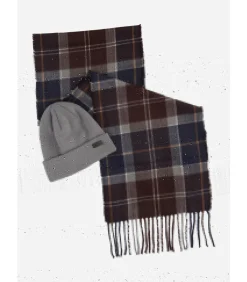 Swinton beanie and Galingale scarf gift set - midnight oak