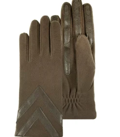 Tactiele dameshandschoenen Recycled Fleece Khaki