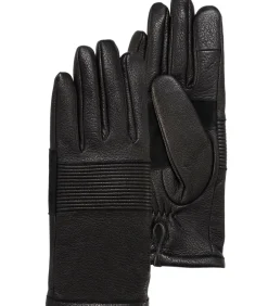 Tactiele leren fietshandschoenen voor dames Zwart