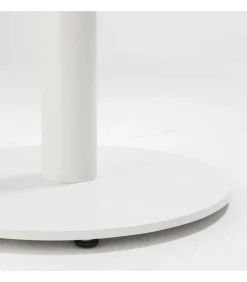 Tafel hoog rond 60 cm witte poot en zwarte marmeren bekleding