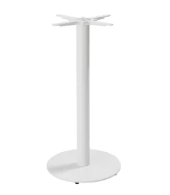 Tafel hoog rond 60 cm witte poot en terrazzo bekleding