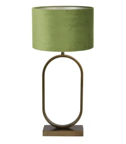 Tafellamp Jamiri/Velours - Ant, Brons/Donkergroen - Ø30x67cm
