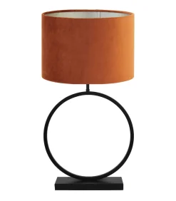 Tafellamp Liva/Velours - Zwart/Terra - Ø40x78,5cm