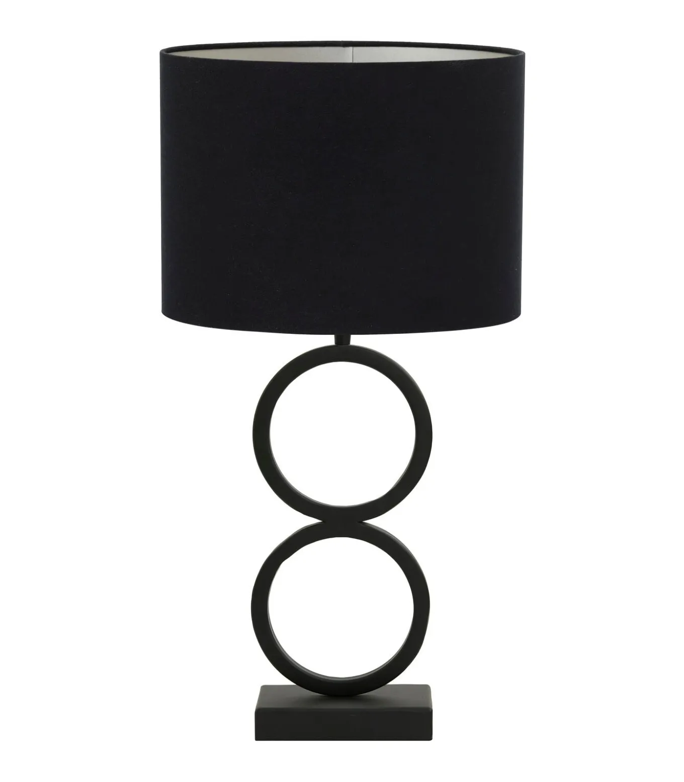 Tafellamp Stelios/Velours Ovaal - Zwart/Zwart - Ø15x62cm