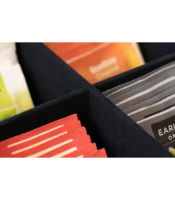 Theedoos - Hout - 6-vaks - met Fluweel - 43 x 9 cm