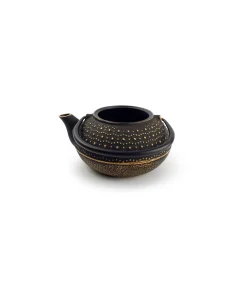 Theepot 80cl stippen goud/zwart My Tea