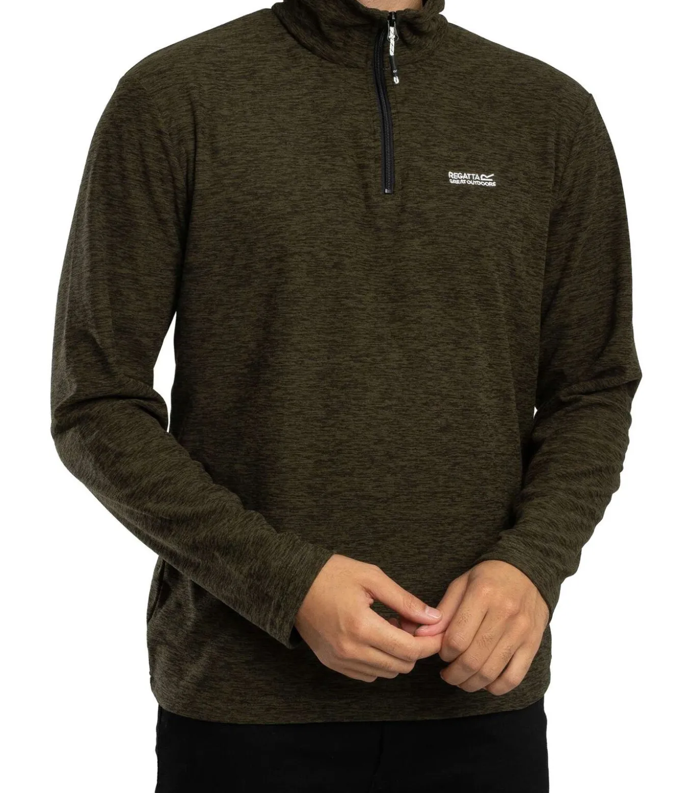 Thompson Marl Fleece Met Halve Rits