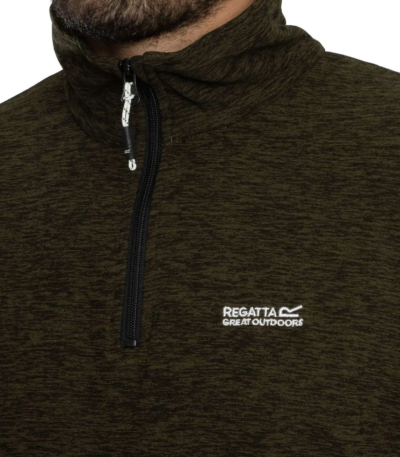 Thompson Marl Fleece Met Halve Rits