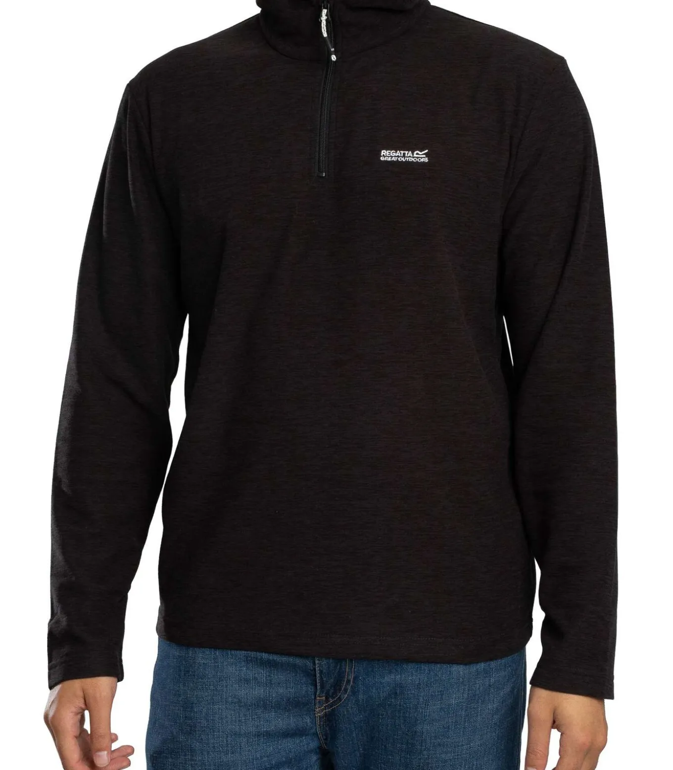 Thompson Marl Fleece Met Halve Rits